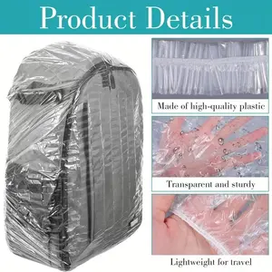 10 Pack Backpack Rain Covers, Disposable Lightweight, Elastic Protection, Ideal for Hiking, Cycling, Camping, Travel, 3.96-40.01L Backpacks