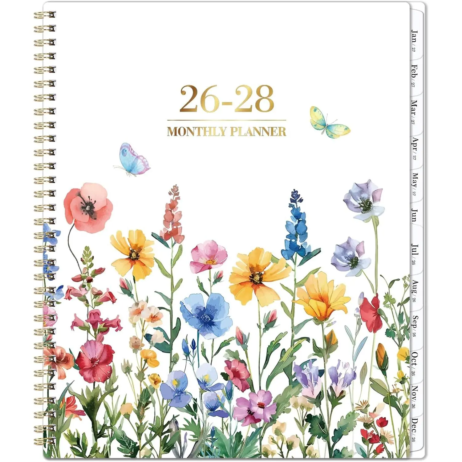 2026-2028 Monthly Planner/Calendar - 2 Year Monthly Planner 2026-2028, Jul. 2026 - Jun. 2028, 9" × 11" Calendar Planner 24 Months with Tabs, -Wire Binding, Double-Side Pocket, Holiday & Note Pages