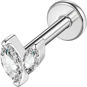 G23 Titanium Flat  Earrings Studs 16g F136 Implant Grade Titanium Labrets Press Fit Threadless Push In Dainty Cartilage Helix Conch Lobe Lip Tragus