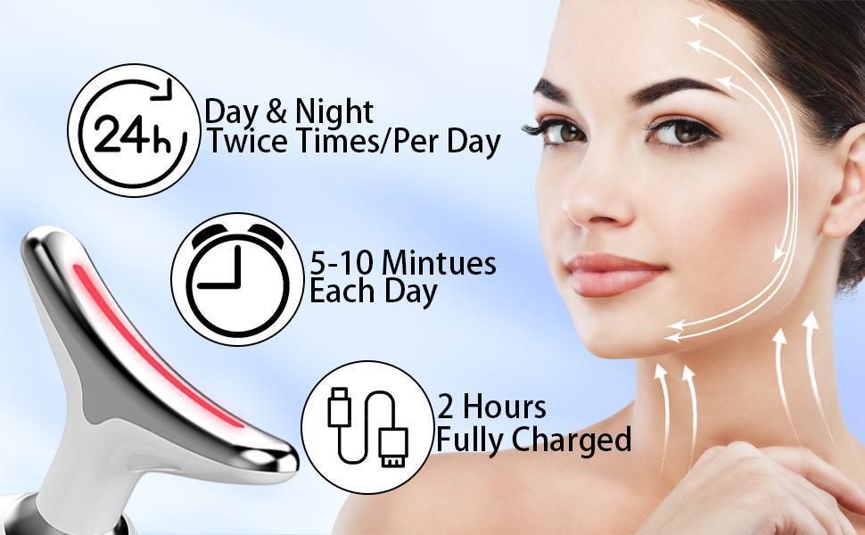 Face Sculpting Tool, Neck and Face Massager, Portable 3 in 1 Facial Device for Daily Skin Care White Comfort