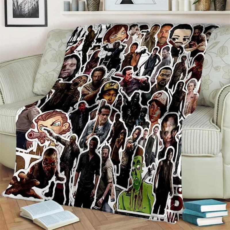 3D Horror TV The Walking Dead TWD Blanket,Soft Throw Blanket for Home Bedroom Bed Sofa Picnic Travel Office Cover Blanket