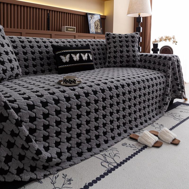 Geometric Pattern Sofa Cover, 1 Count Soft Comfortable Washable Sofa Slipcover, Dustproof Couch Protector, Universal Sofa Protector, Dustproof Sofa Protector for Home Living Room Bedroom Hotel Dormitory, Elastic Sofa Slipcover, Sofa Couch Covers