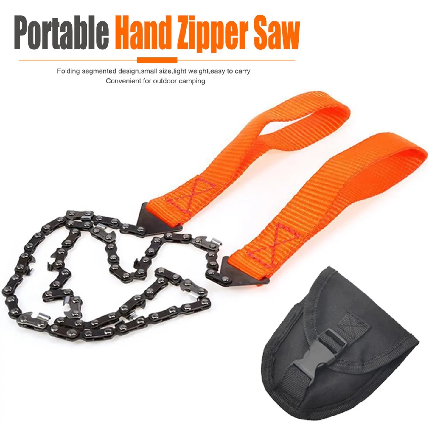 Portable Hand Saw Kit, Outdoor Camping Wood Cutting Tool, Chain Sickle Saw, Survival Gear, Lightweight and Easy to Carry