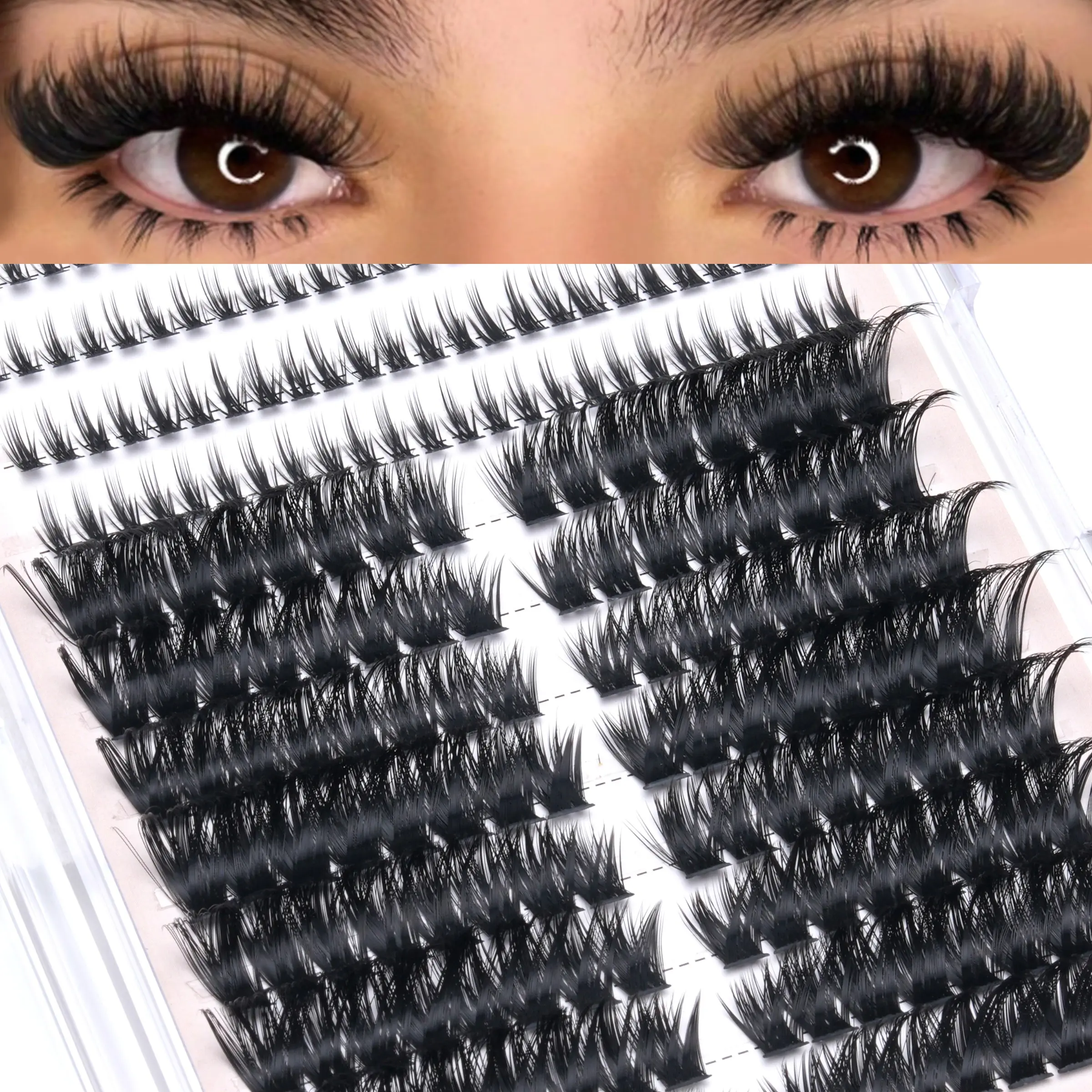 228 Pairs False Lashes Set, European Style, Multiple Sizes, Natural Long Curl, Lightweight, Eye Makeup, Dating, Streetwear