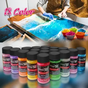 Glzyglyfx Mica Powder 18 Colors 0.35oz/10g, Art Pigments for Epoxy Resin, DIY Craft Additives, Metallic Luster, Painting, Slime, Jewelry