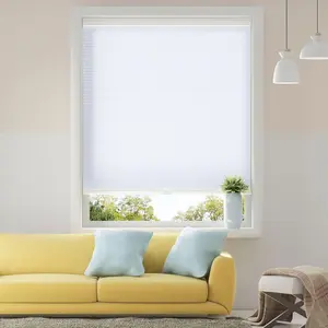 Honeycomb Cellular Shades Cordless Light Filtering for Windows Inside & Outside Mount, 34" W x 36" H, White(Light Filtering)