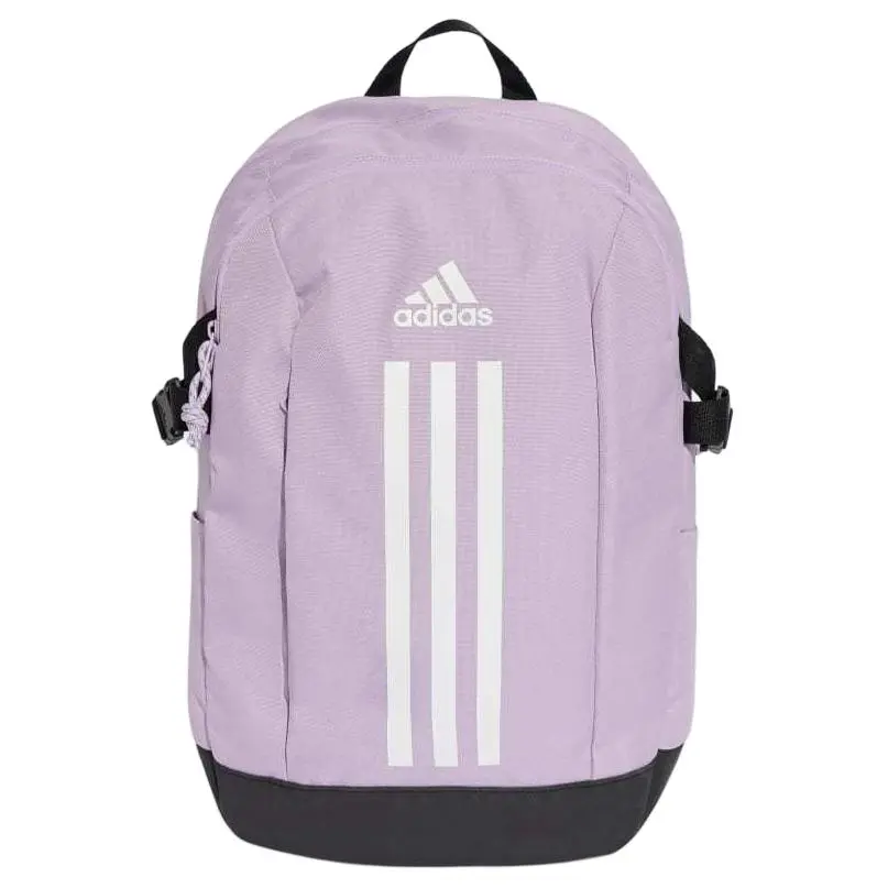 Adidas Power 26.4L Polyester Backpack for Men and Women – Pink Plum and White Colorblocked Style