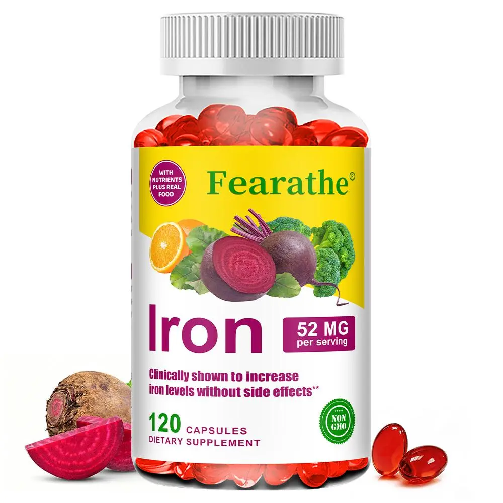 Fearathe Iron Health Supplement,Boost immunity and prevent fatigue,120 capsules