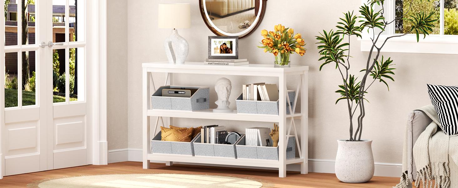 Closet Organizers Bins 6 Packs - Large Closet Shelf Organizer with Handles, Fabric Trapezoid Storage Bins, Collapsible Storage Cubes for Clothes, Towels, Light Gray