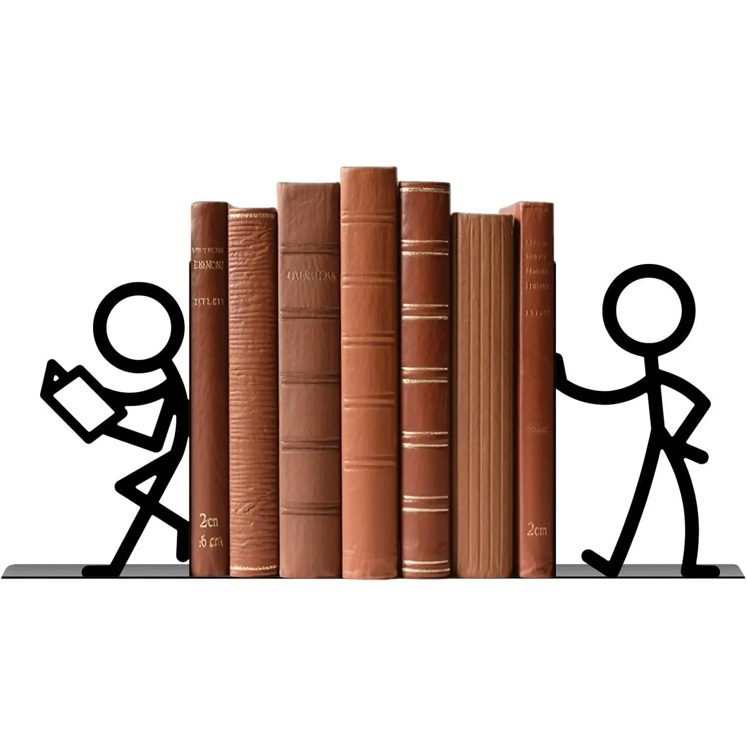 Metal Bookends Reading People Book Ends for Shelves Figurine Bookends Decorative Unique Desk Bookend Black Book Stopper for Home Reading Bookshelf Decor Book Lovers Gift