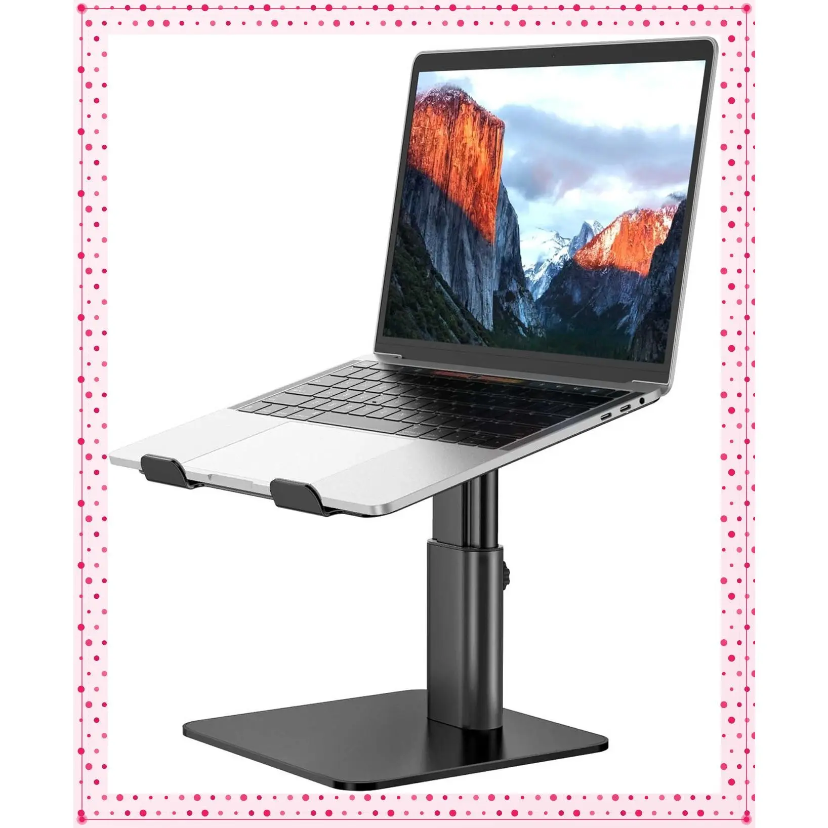 Ergonomic Adjustable Laptop Stand, Notebook Riser Computer Holder Compatible with 10-15.6" Laptops, BlackGift