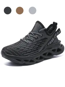 Men's Breathable Flyknit Sock Shoes: Elastic Sock Cuff Wrap, Fatigue-Free Walking Shoes, Athletic Walking Shoes, Flexible Shoe