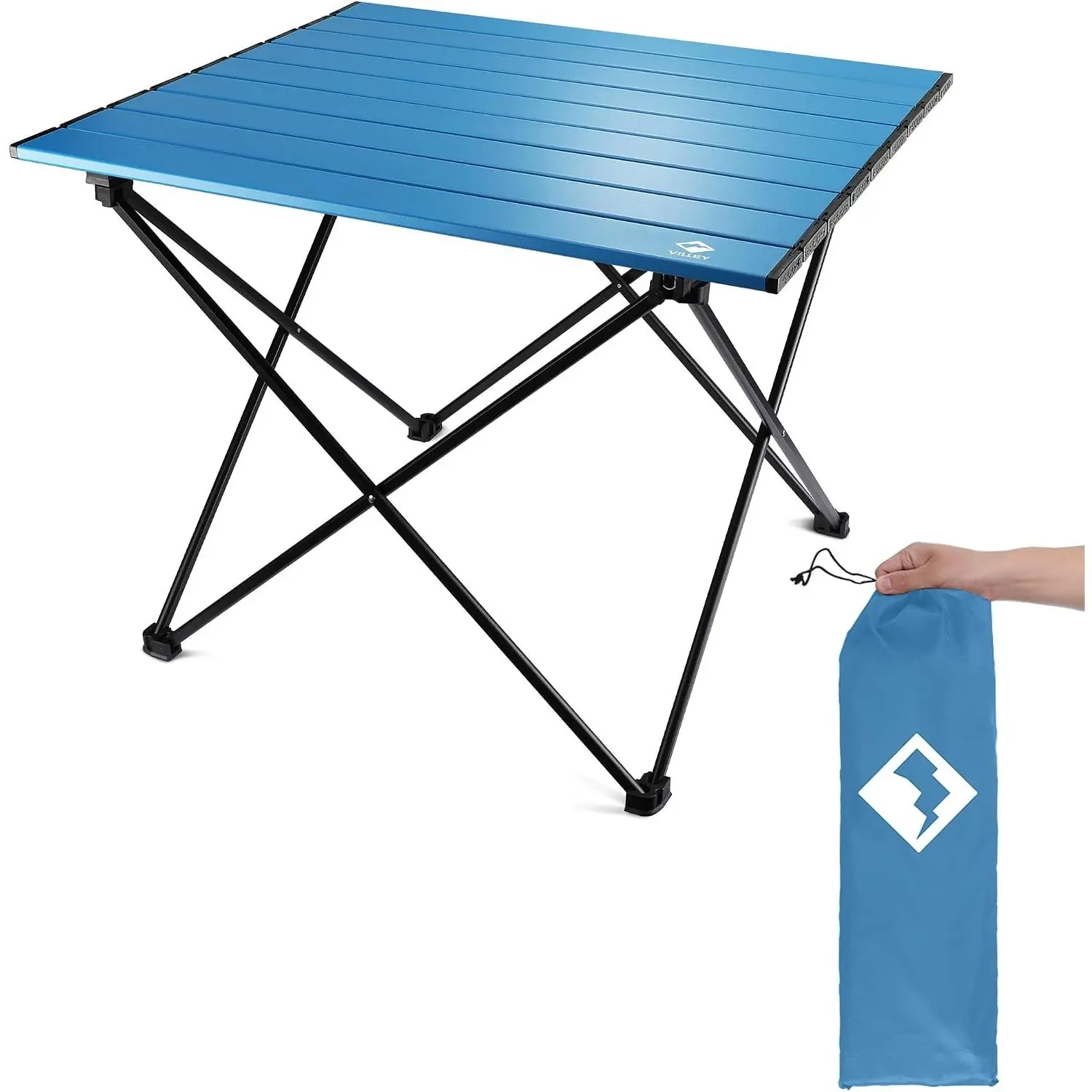 Portable Camping Side Table, Ultralight Aluminum Folding Beach Table with Carry Bag for Outdoor Cooking, Picnic, Camp, Boat, Travel