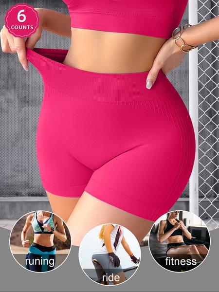 6 Pack Women Seamless High Waist Ladies Underwear, Casual Yoga Boyshorts, Gym Workout Shorts, Tummy Control and Butt Lifting Print Shorts for All Seasons