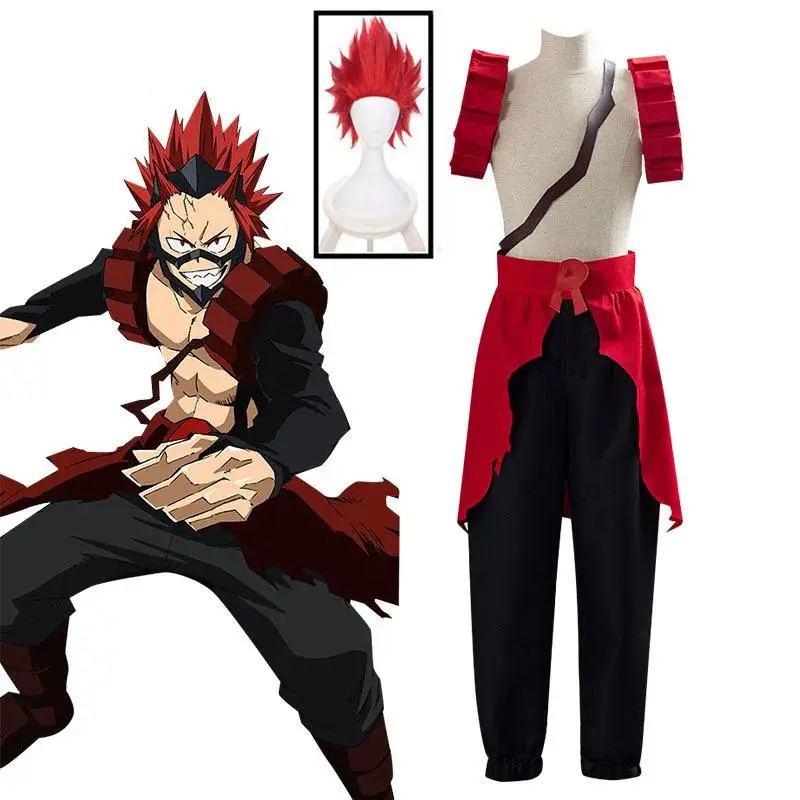 Kirishima Eijiro Cosplay Anime My Hero Academia Costume Eijiro Kirishima Costume Men Halloween Outfits Set