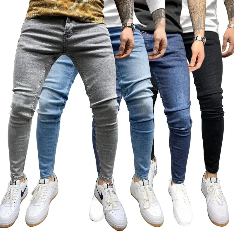 Menswear Fitted Fit Men's Jeans - Stretch Skinny Tapered, Premium Fabric, All Seasons, Athletic, Tribal Style 2050 (4 Colors Available), Leggings, Clothes