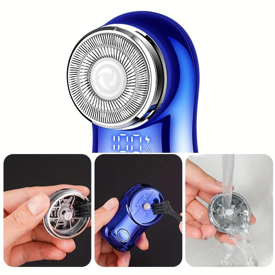 Portable Mini USB Rechargeable Shaver, Electric Beard Shaver for Men, Wet & Dry Cordless Waterproof Razor for Home, Office, Car and Business Travel
