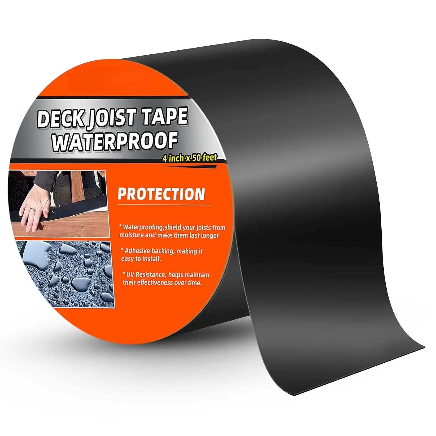1 Pack Joist Tape 4" x 50' Weather-Resistant Butyl Joist Tape for Decking, Self Adhesive Deck Flashing Tape for  Decks Beams Roof and