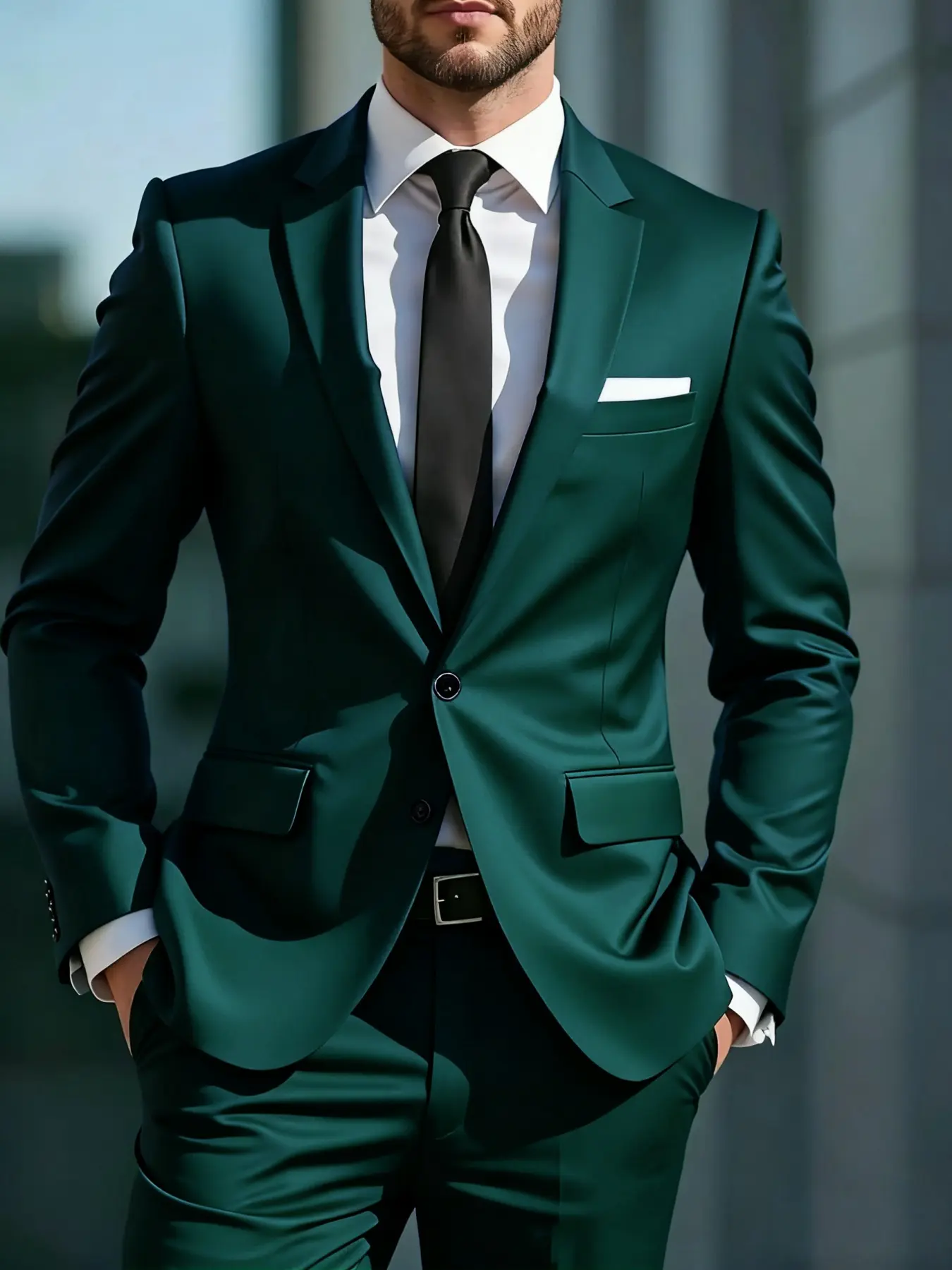Men's Suit 2pcs Set, Lightweight Comfort Jacket And Pants, All-Season Wear for Wedding, Party And Event