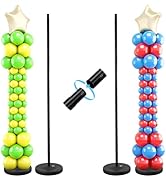 Balloon Column Stand Kit Set of 2, 1.3ft-5ft Pillar Balloon Stand with Base for and Table Centerpieces for Birthday Wedding Christmas Halloween Decorations Black