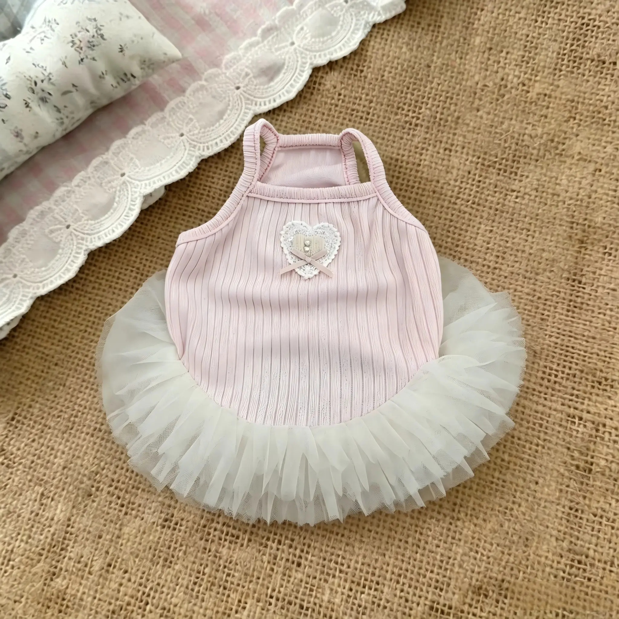 Cute Pet Dress for Small Dogs and Cats, Breathable Summer Puff Dress, Ice Silk Cooling Dog Clothes, Puppy Clothes, Ideal for Teddy and Bichon