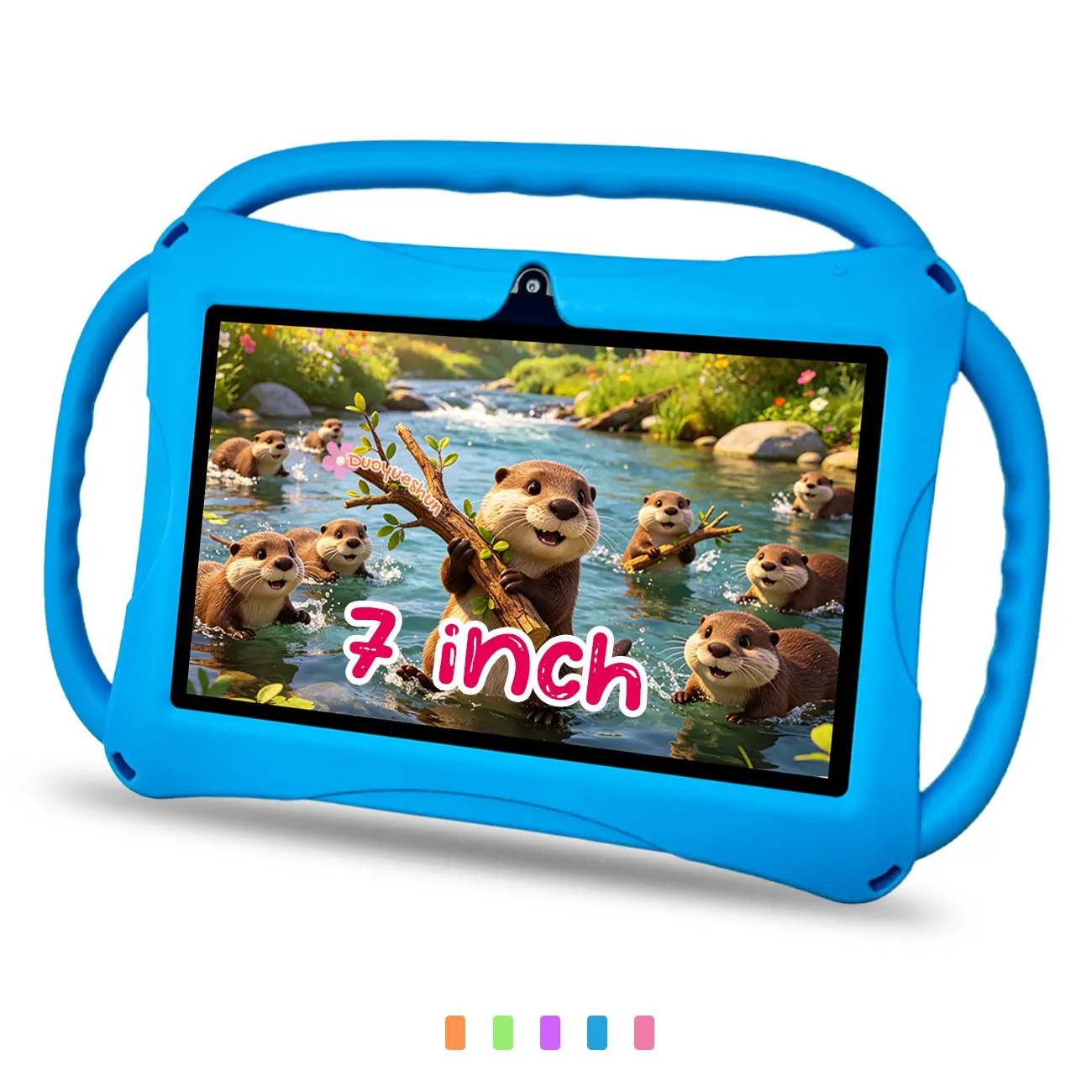 Summer 7 Inch Kids Tablet, 5G WiFi HD Full Screen, Dual Cameras, Shockproof Case, Learning & Online Class, Holiday Gift, 5 Colors, USB Cable Included, No Power Adapter,Summer Wins ,Deals For You Days