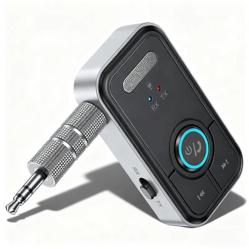 2-in-1 Bluetooth 5.3 Transmitter Receiver Bluetooth Car Adapter - AptX Low Latency, 3.5mm Aux, Type-C Fast Charging, 10 Hours Playback, Upgraded CVC8.0 Road Noise Filter, Companion Drivers, Clearer Hands-Free Calls, Compact Design for Car, Headphones