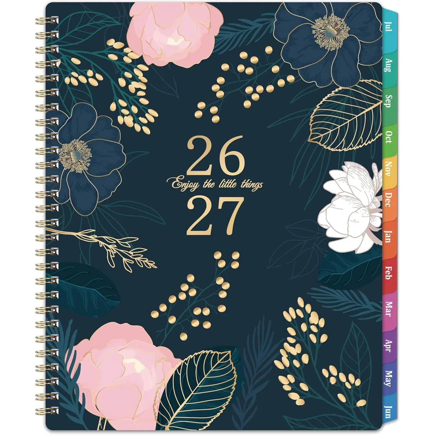 Planner 2026-2027 - Academic Planner 2026-2027, Weekly and Monthly Planner, July 2026 - June 2027, Calendar Planner, 8'' x 10", Colorful Monthly Tabs, -Wire Binding,  Pocket, Holiday