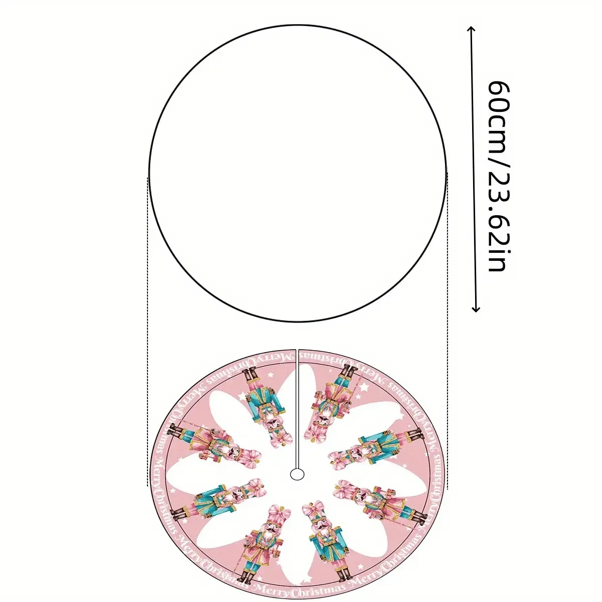 Christmas Tree Skirt Decoration, Gingerbread Man Design, Nutcracker Pattern, Charming Elegant Festive Holiday Cute Ornament, Perfect Christmas Gift