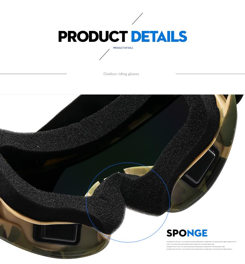 Large frame ski goggles with colored lenses and sponge anti-collision anti-glare lenses Outdoor sports snowboarding and snowboar