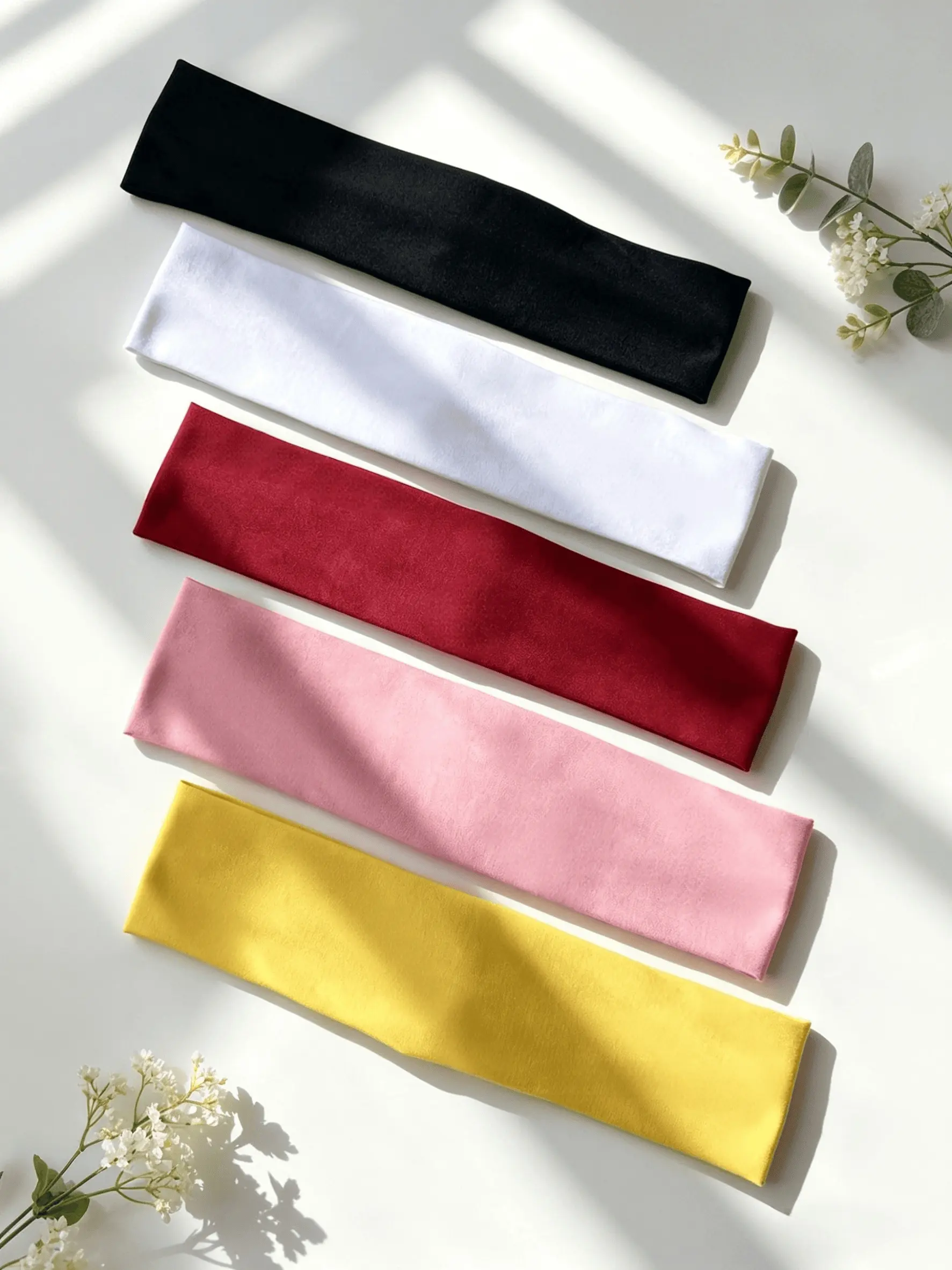 5-Piece Set Women's Fashion Versatile Solid Color Hair Bands, Yoga Sports Hair Bands for Daily Use, Stylish and Practical Accessories, Athletic Headbands
