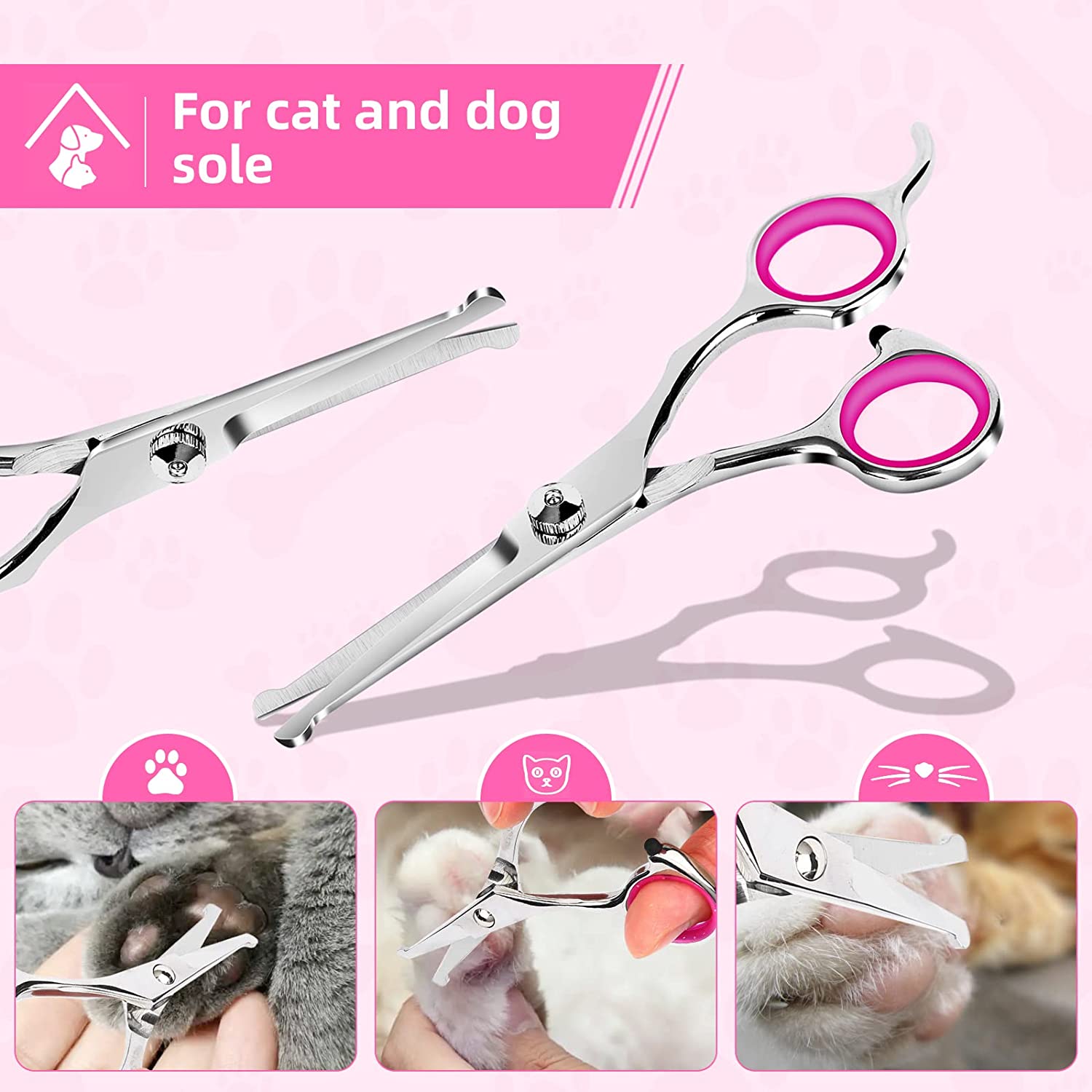 [Explosive]7 PCS Professional Pet Dog Grooming Scissors Set Straight Curved Thinning Shear, Dog Scissors for Grooming