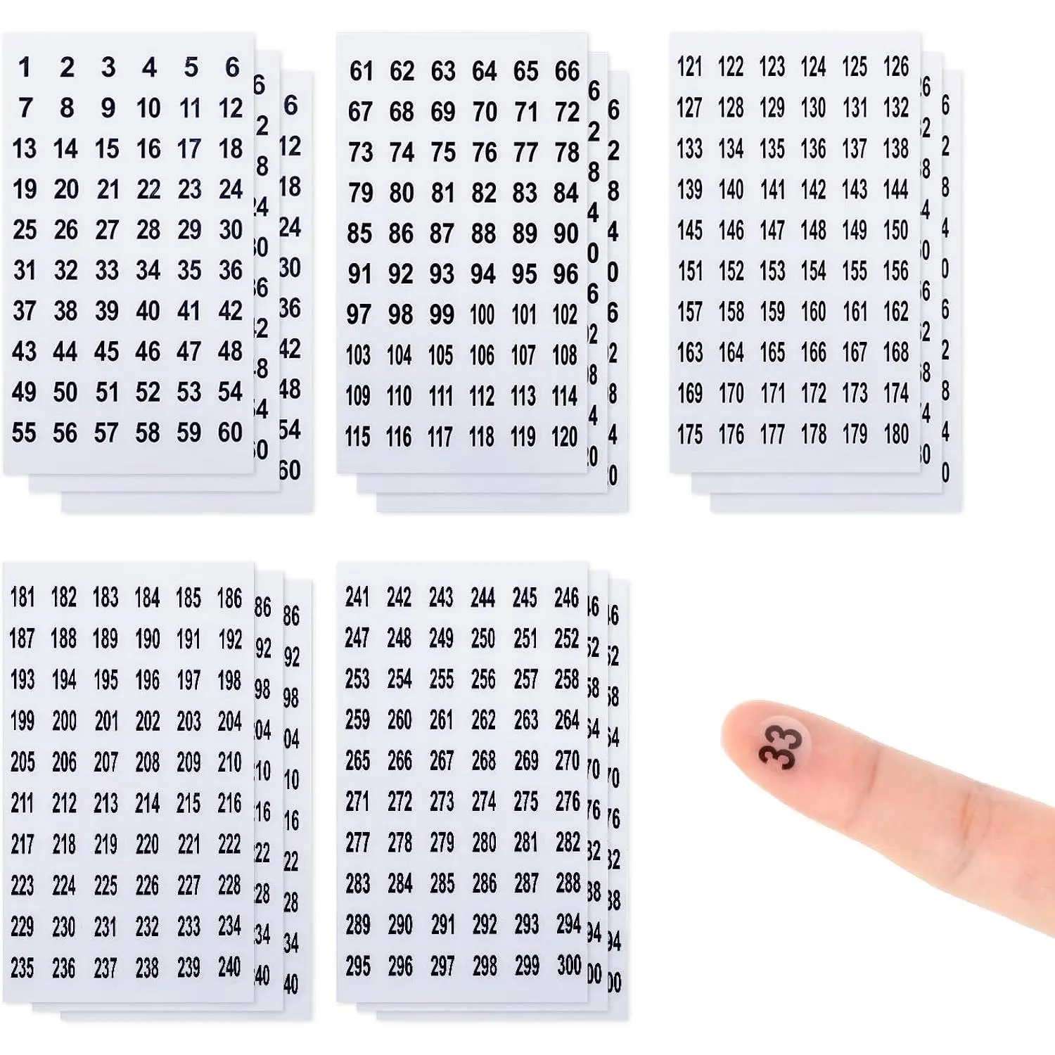15 Sheets Round Clear Consecutive Number Stickers - Small Round Self Adhesive Labels for Inventory Storage & Organizing Boxes & Bins