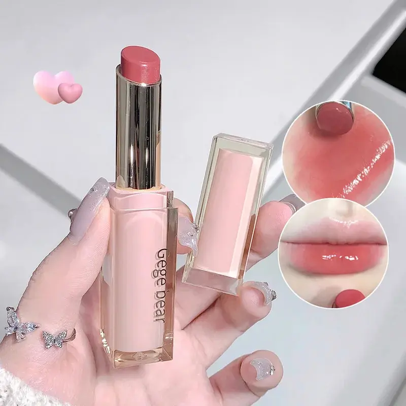 Silky Glossy Lipstick  Pump Lips Moisture Water Bomb Comfortable Ultra Sheen Non-Stick Cup Lip Balm