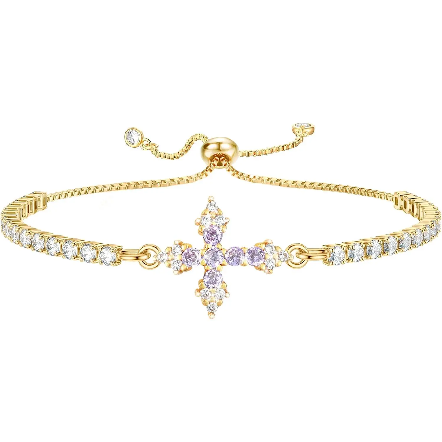 Bracelets for Women,  Bracelets for Women Trendy, Dainty Tennis Bracelet, Catholic  for Mom Daughter Wife Sister , Communion   Birthday Valentine's Day Easter Mother's Day