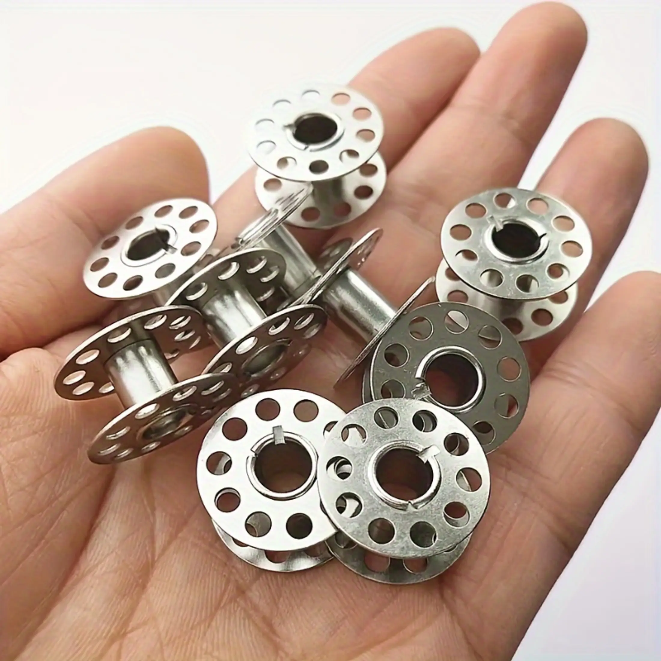 10pcs Sewing Machine Bobbins, Brother Sewing Machine Golden Bobbins, Golden Bobbins Sewing Craft Tools, Stainless Steel Sewing Machine Bobbins, Sewing Machine Accessories