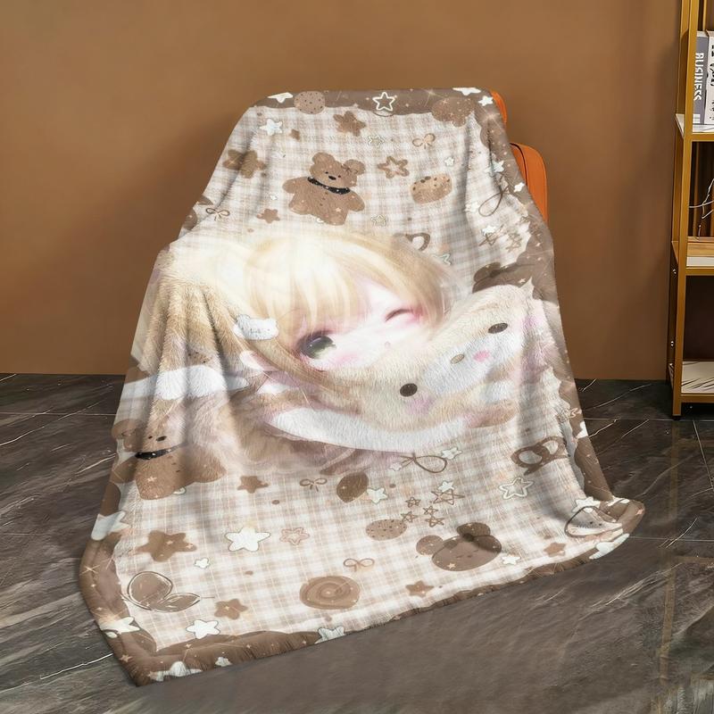 Sweet Girl Exclusive Harajuku Style Wall Hanging Cloth, Flannel Blanket, Suitable for All, Daily Business Essential Item
