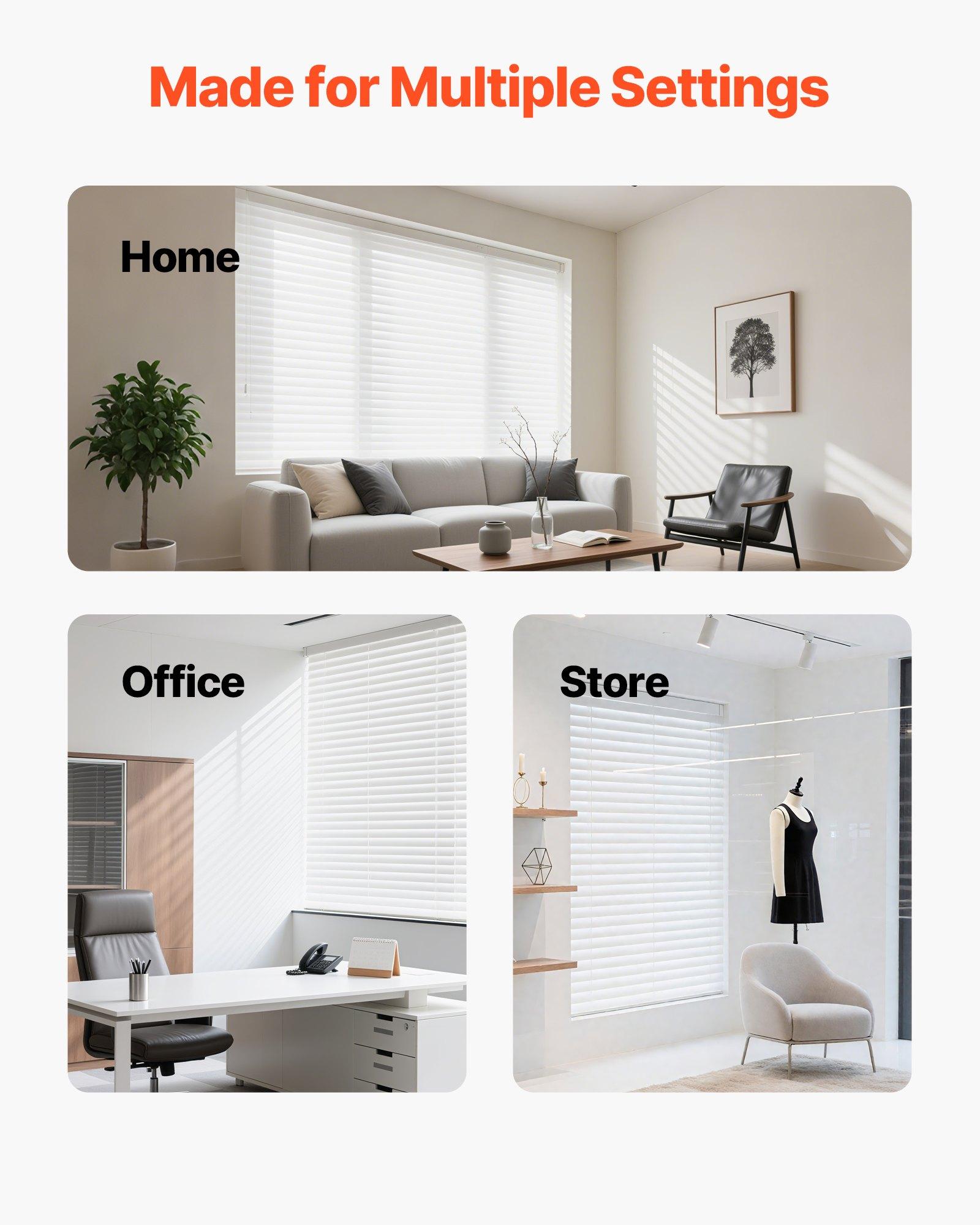 VEVOR Box Mounting Brackets, 2 Pcs, Box Blind Bracket for Window Blinds, Fit for 1.5 x 2.25 inch Headrails, with Self-Tapping Screws and Expansion Tubes, Sturdy Iron, for Blinds Installation, White