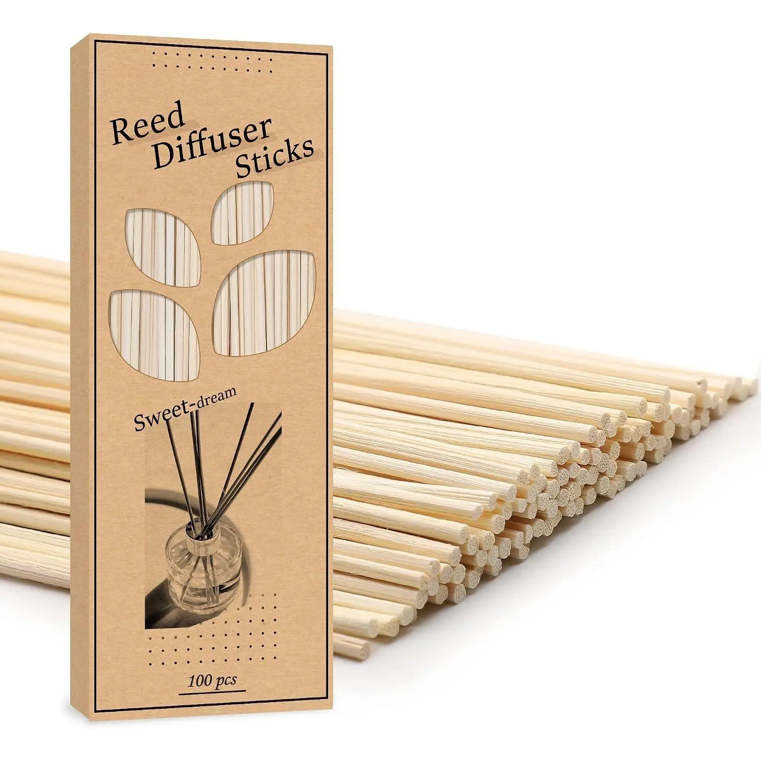 100 count Reed Diffuser Sticks, 10 Inch  Rattan  Sticks Essential Oil Aroma Diffuser Sticks Refill  for Aroma