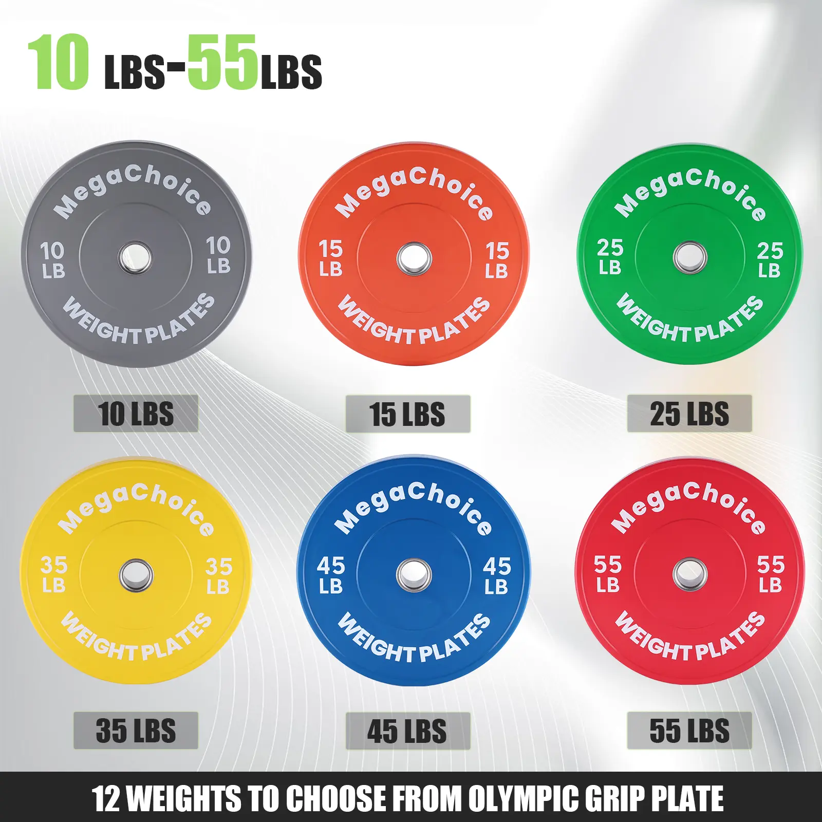 Durable Rubber Bumper Weight Plates, 2-Inch Colored Fractional Change Plates for Olympic Barbells, Micro-Loading & Floor-Friendly, Individual & Sets, Red/Green, 1.25-55 LB, Weightlifting, Powerlifting, Home Gym & Strength Training Weight Plates