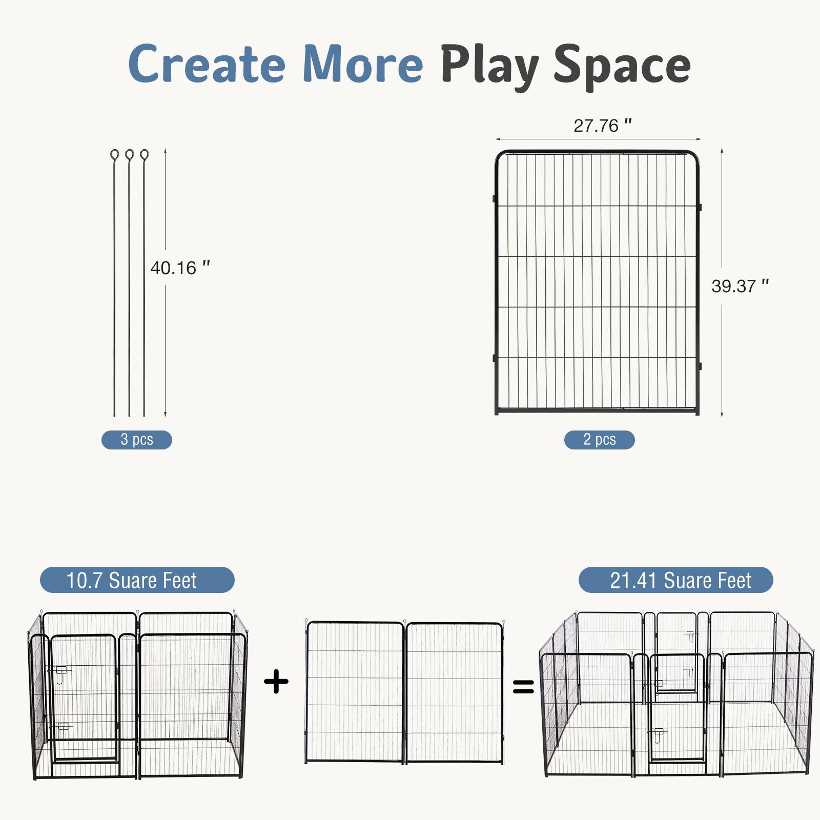 Metal Material, Foldable Pet Fence With A Door, Suitable For Small, Medium And Large-sized Dogs Outdoors
