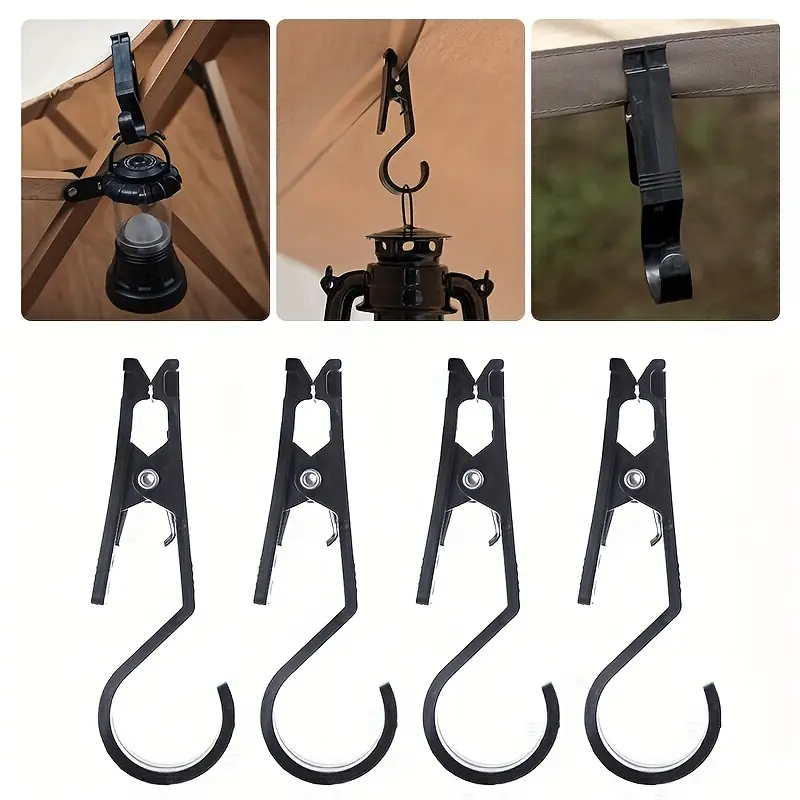 6/12Pcs Camping Tent Hooks, Canopy Clips Hanger Holders, Lightweight PVC Multifunctional Fixed Clips, Windproof Anti-slip Hanging Clips for Tent Lights Scarf Hat Pants, Safe to Hang Towels Outdoor Gear Travel Camping Supplies