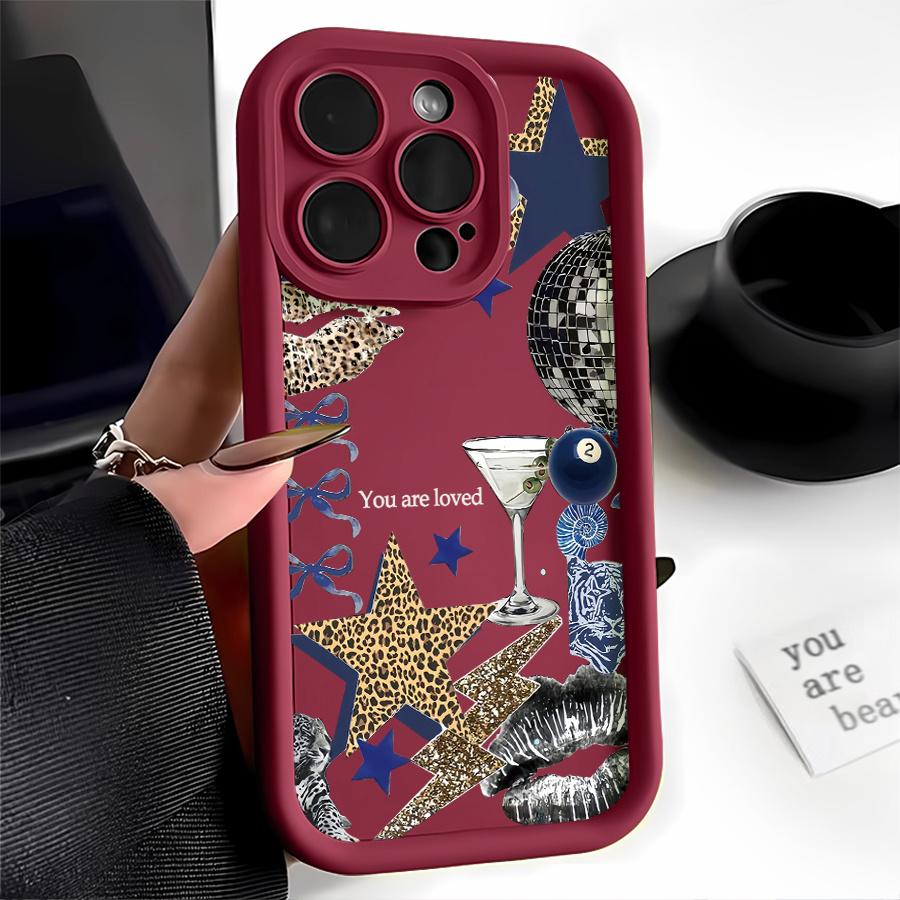Phone Case - One Leopard Martini Disco Phone Case Compatible with for Apple iPhone 17 E Air Pro ProMax iPhone16 15 14 Plus 13 12 Mini 11 X XS XR. This Anti-Drop Phone Case Offers Camera Protec