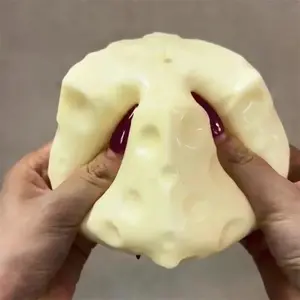 New Jumbo Size Simulation Cheese Squishy Soft Cube Sensory Stress Relief Toy Shapeable Squeeze Non-bounceball Kids Adults Gift