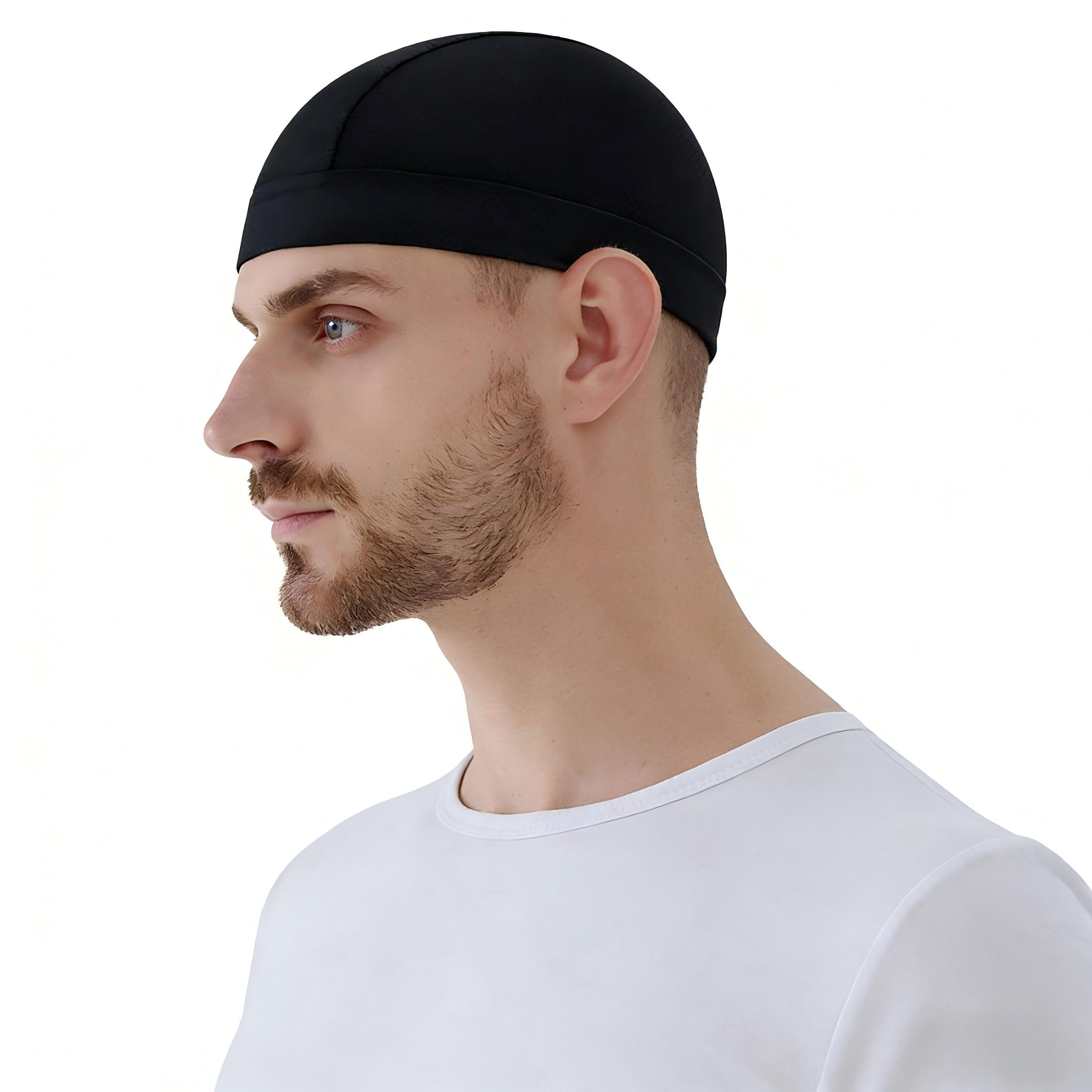 Black Cycling Skull Cap, Windproof Breathable Bike Helmet Liner for Men & Women