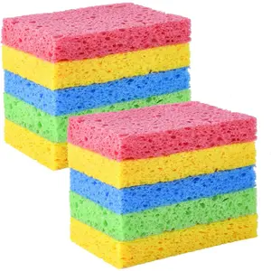 Sponge Kitchen Natural Cellulose Sponges 10 Pack Compressed Sponges for Cleaning Reusable Dish Sponge Kitchen Non-Scratch DIY