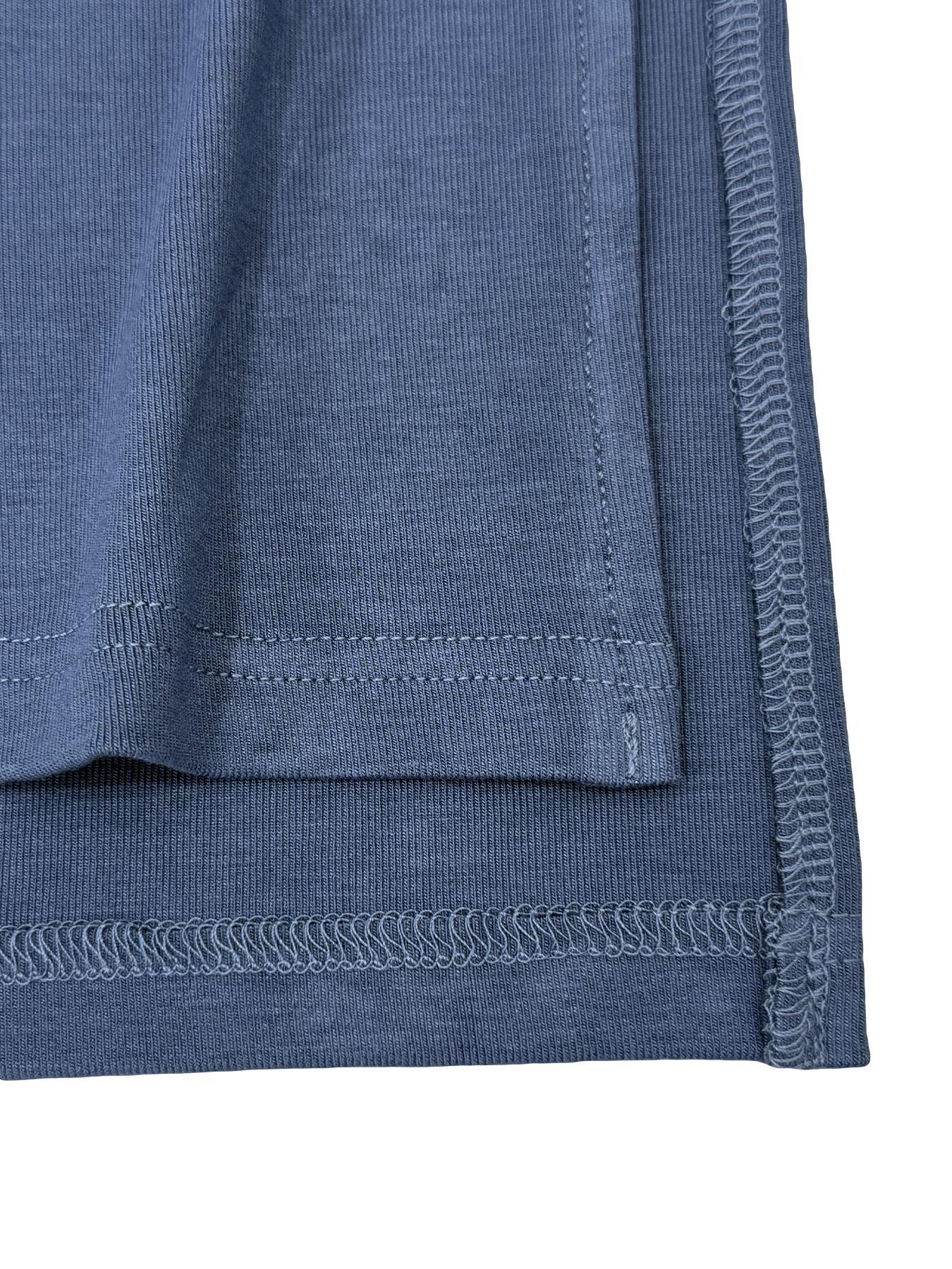 Women's 2-Piece Solid Drop-Shoulder Tee & Elastic Waist Pants Set, Casual Fit Fashion Cozy Half Sleeve Top & Trousers for Daily Outdoor Wear, Ladies' Clothes for All Seasons