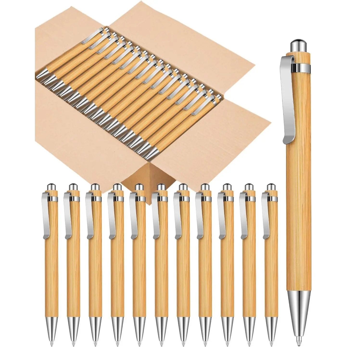 Pens Bulk Wooden  Pens Engraving Wooden Ballpoint Pen Customizable  Pen Bulk 50 count