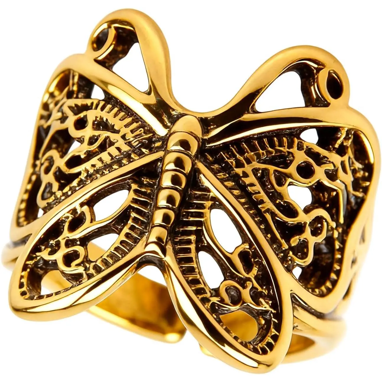 Butterfly Wrap Rings,Butterfly Ring for Women, Adjustable Open Carved Texture Butterfly Ring, Metal  Knuckle Finger Rings,Cute  Ring,Statement  Gifts for Women