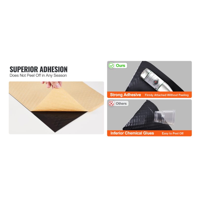 VEVOR Car Sound Deadening Mat, 50 mil 52 sqft Car Sound Dampening Material, Butyl Automotive Sound Deadener, Noise Insulation and Vibration Dampening Material for Car